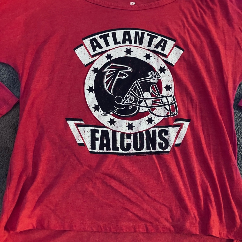 NFL Atlanta Falcons Kids Red Three Quarter Sleeve Tee
